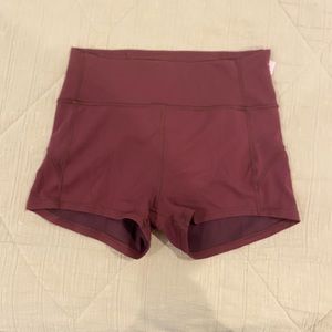 red lululemon shorts
